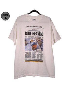 Indianapolis Colts 2007 AFC Championship Front Page USED Shirt: L, Y2K, Football